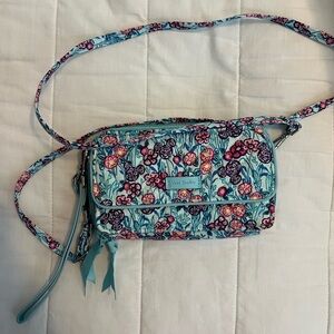 Vera Bradley Disney Mickey Floral Phone Wallet Crossbody EUC